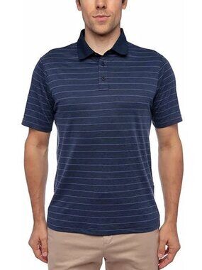 Glacier Mens Polo Cobalt with Azure Stripe XL NWT